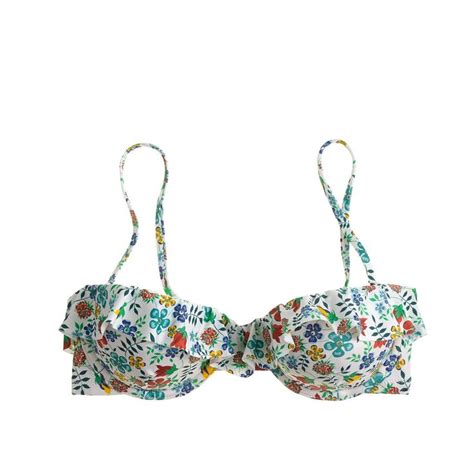 j crew womens ruffle underwire bikini top in liberty edenham floral size 34c underwire