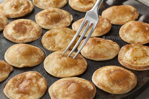 Baking Dutch Mini Pancakes Called Poffertjes Stock Photo By Picturepartners