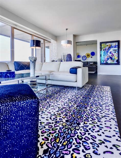 Modern Living Room Decor Cobalt Blue Decor Colorful Royal Blue Sofa