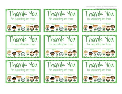 Fashionable Moms Girl Scouts FREE Printable Thank You Cards Girl