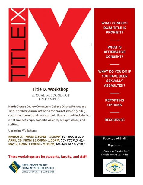 Nocccd Upcoming Events Title Ix Sexual Misconduct On Campus