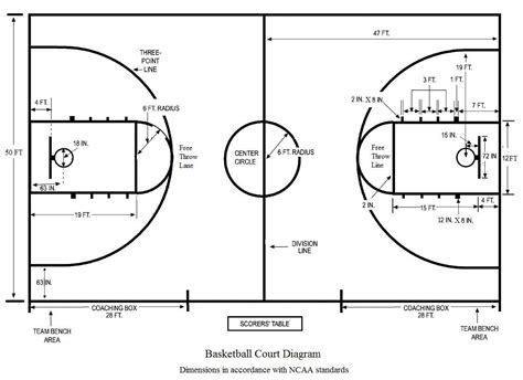 Basketball Court Dimensions Diagram And Measurements 2022 Gambaran