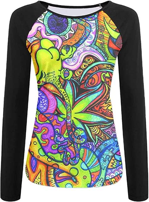 Psychedelic Trippy Women Fashion T Shirt Clothing Shoes