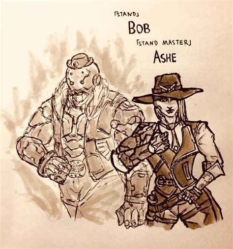 Fanart Ashe And Her Stand Bob Overwatch Stardustcrusaders