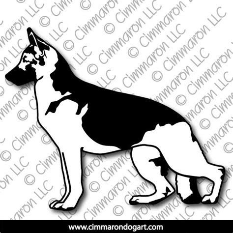 German Shepherd Line Drawing 003 Cimmaron Dog Custom Canine Art