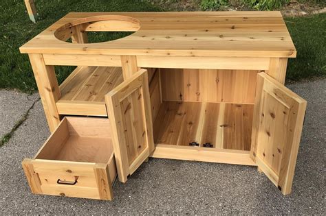 Infrared rotisserie imagine the convenience of having everything you need at your fingertips without running to your indoor kitchen. Big Green Egg Grill Cabinet - buildsomething.com (With ...