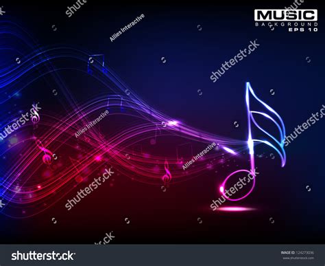 Abstract Shiny Musical Note On Blue Background Eps 10 Stock Vector
