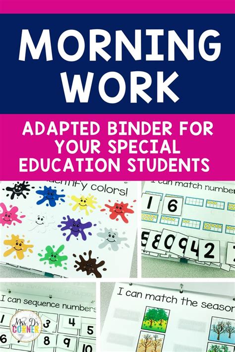 Morning Adapted Work Binder® For Special Needs Adapted Morning Work