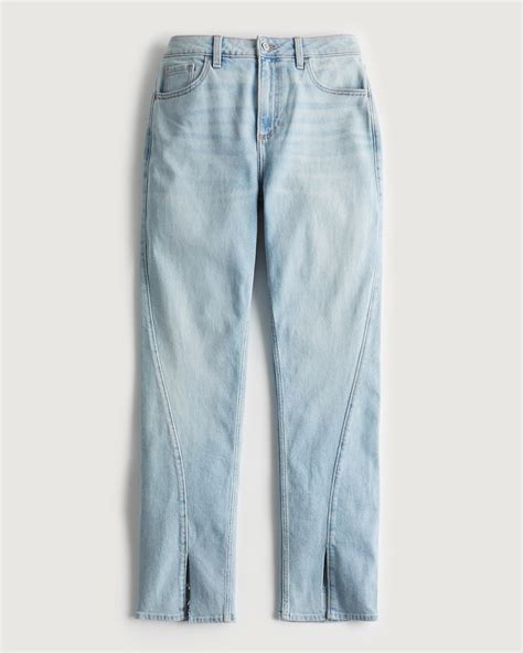 Hollister Denim Curvy High Rise Medium Wash 90s Vintage Straight Jeans