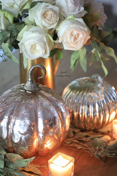 French Country Fridays- Mercury Glass Pumpkins - French Country Cottage