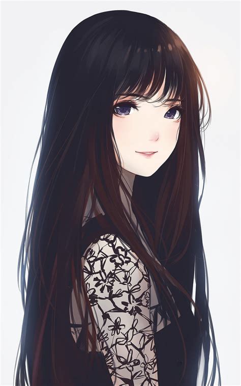 Download Wallpaper 800x1280 Beautiful Anime Girl Artwork Long Hair