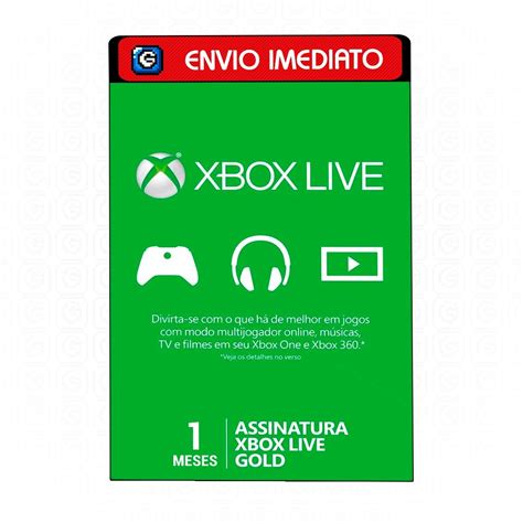 Xbox Live Gold Cartão 1 Mês Apenas Contas Estados Unidos Mercadolivre
