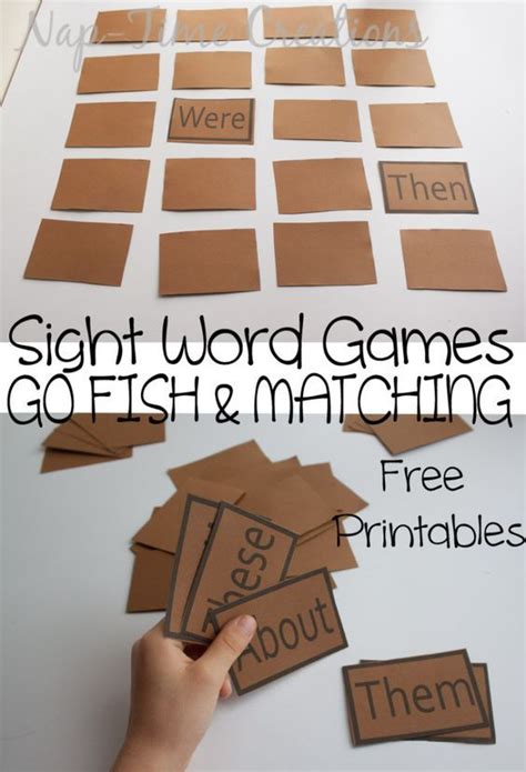 Matchingmemory Game Students Have To Match The Sight Words On The