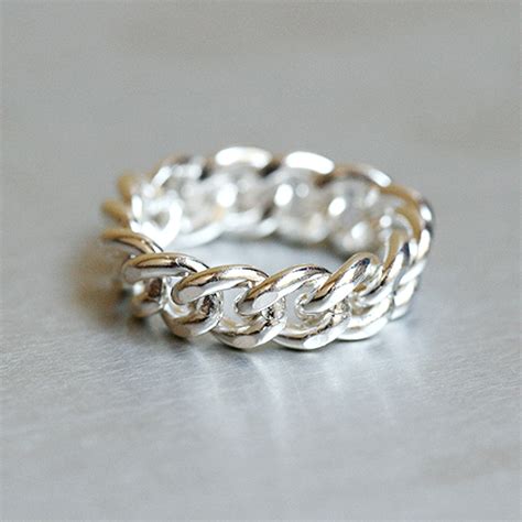 Chunky Chain Ring Sterling Silver