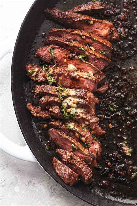 Of garlic granules, 1/2 tsp each of salt, pepper and cumin. overhead cooked steak thinly sliced and topped with herb ...