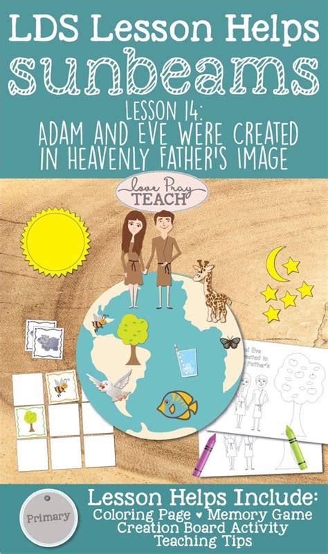Lds Primary 1 Sunbeams Lesson 14adam And Eve Were Etsy