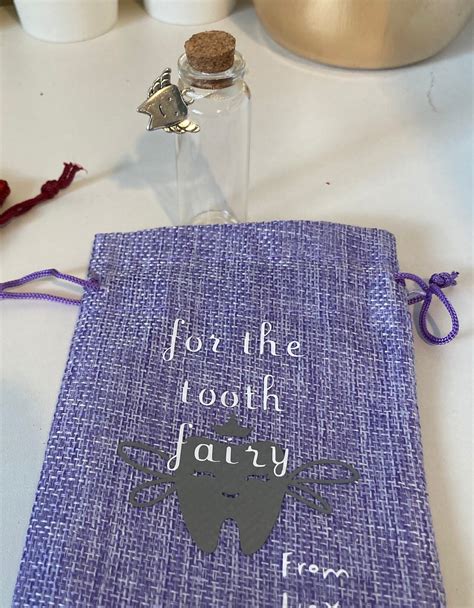 Personalised Tooth Fairy Pouch With Mini Bottle And Charm Etsy