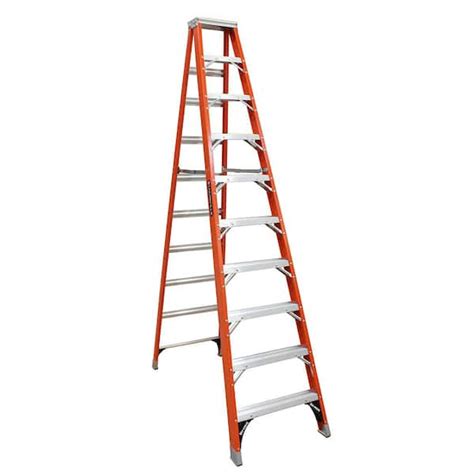 Louisville Ladder 10 Ft Fiberglass Step Ladder With 375 Lbs Load