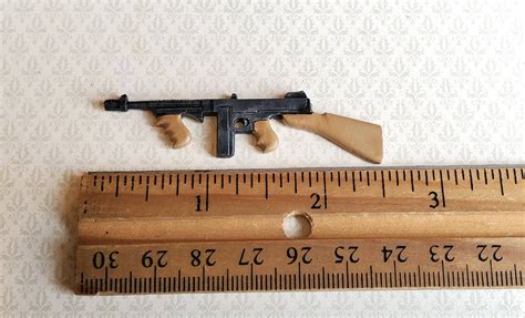 Dollhouse Miniature Thompson Submachine Gun Tommy Gun 112 Etsy Uk