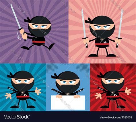 Cartoon Ninja Royalty Free Vector Image Vectorstock