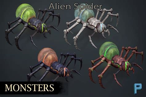 Monsters Alien Spider 3d 生物 Unity Asset Store