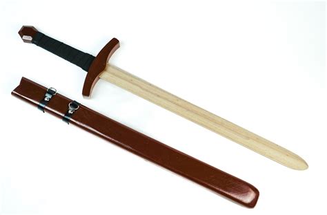 Childrens Wooden Toy Medieval Knight Sword For Costume And Play Wit