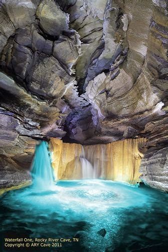 Waterfall Rocky River Cave Warren Cotennessee Usa Beauty And