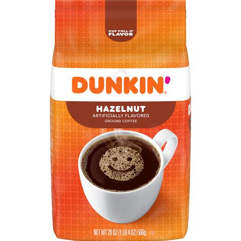 Dunkin Hazelnut Flavored Ground Coffee 20 Ounce Packaging May Vary