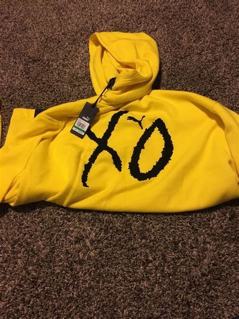 The Weeknd Collection Xo Mens Oversized Hoodie Yellowblack Vlrengbr