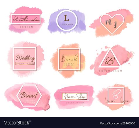 Logo Watercolor Background Bannerfor Royalty Free Vector