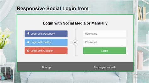 Social Media Login Form In Html And Css Youtube