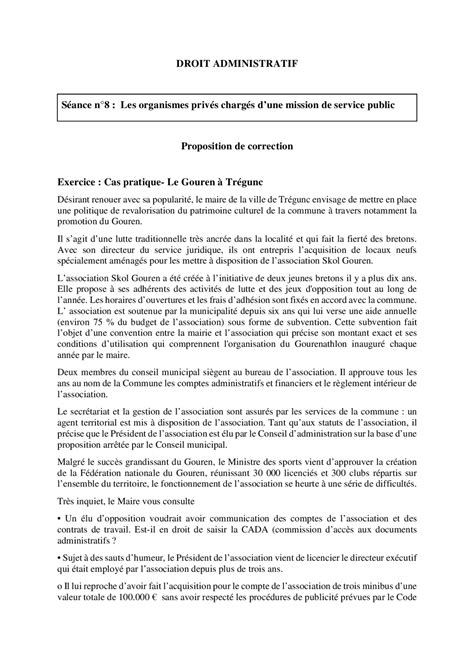 Exemple de cas pratique corrigé en Droit Administratif Exercices