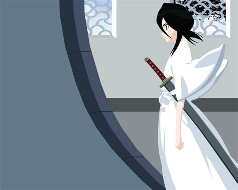 Black Hair Bleach Kuchiki Rukia Short Hair Sword Weapon Anime