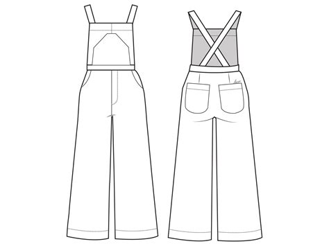 The Front And Back View Of A Pair Of Overalls