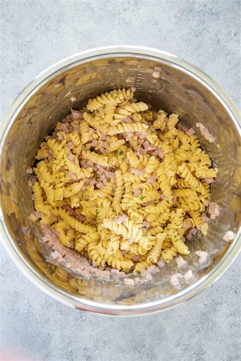 Although i love preparing these chicken and cheese filled crepes and this simple taco salad recipe, i often don't have as much time as i'd like for cooking. Ham & Cheese Instant Pot Pasta - The Salty Marshmallow ...