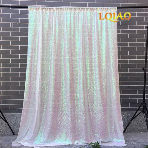 Perfectly 4ftx7ft Iridescent White Sequin Fabric Background Photobooth