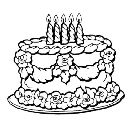 My favorite birthday cake picture is the one with all the balloons. Cake Coloring Pages - GetColoringPages.com