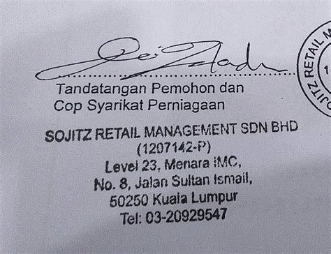 Ketua pengarah imigresen malaysia jabatan imigresen malaysia no 11, tingkat 7 (podium) dengan ini disahkan bahawa penama di bawah adalah pekerja sedia ada di syarikat ini. Contoh company chop/cap syarikat yang... - Business ...