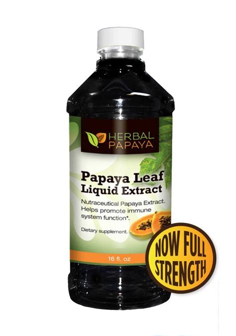 Papaya Leaf Extract Liquid Organic 16oz Platelets Digestion