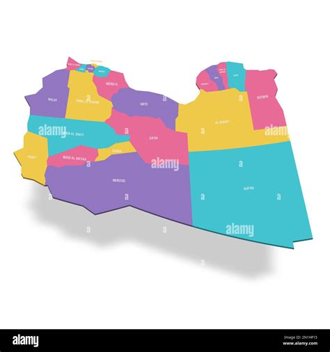 Libya Political Map Of Administrative Divisions Districts 3d