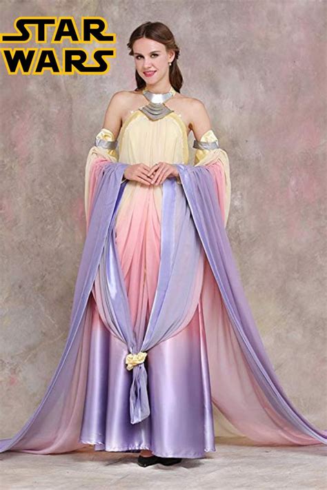 Cosplaydiy Womens Dress For Star Wars Queen Padme Amidala Cosplay Be