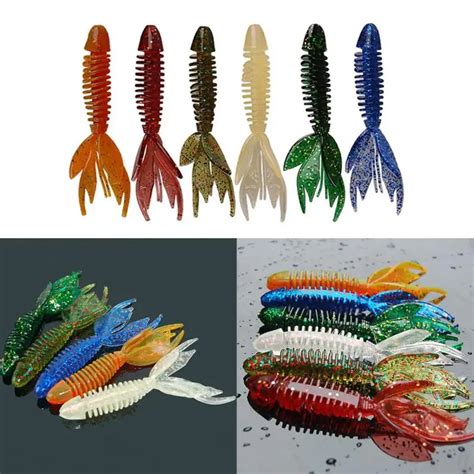 5pcslot Lure Fishing Artificial Furcate Tail Maggot Soft Worm