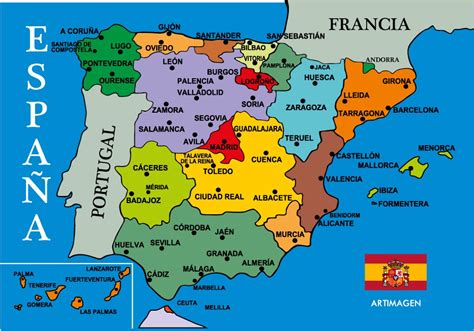 Mapa de España con Nombres Comunidades y Provincias Para Descargar e Imprimir