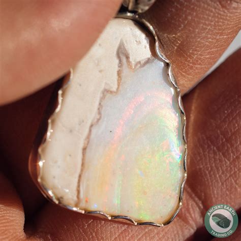 28mm Broad Fire Flash Opal Pendant From Idaho Geyser Opal Opal
