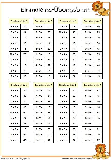 Hier findet ihr übungsblätter und kopiervorlagen zum kleinen 1x1 einmaleins. 1mal1 Aufgaben Zum Ausdrucken Kostenlos | Kalender