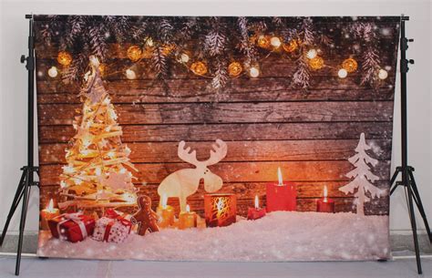 Buy Discount Kate Christmas Photo Backdrop Snow Wooden Wall For