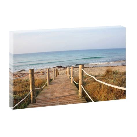 Steg Meer Leinwand Landschaft Nordsee Strand Bild Wandbild Deko