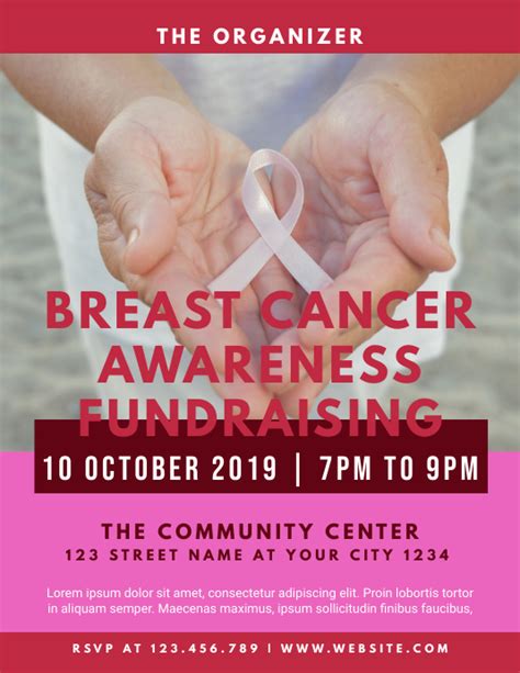 Copy Of Breast Cancer Awareness Fundraising Flyer Postermywall