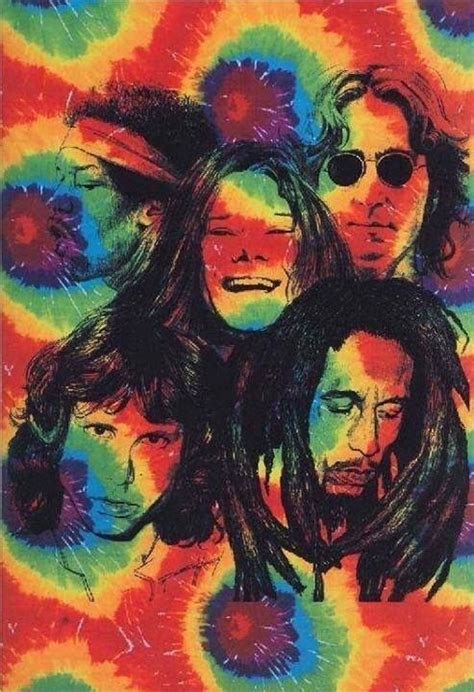 John Lennon Janis Joplin Bob Marley Rainbow Psychedelic With Images