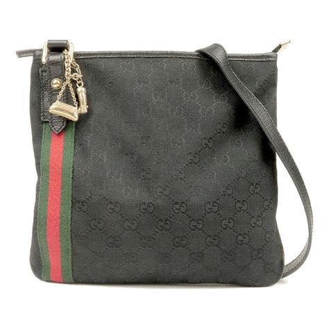 Gucci Sherry Line Gg Canvas Leather Shoulder Bag Black 2020